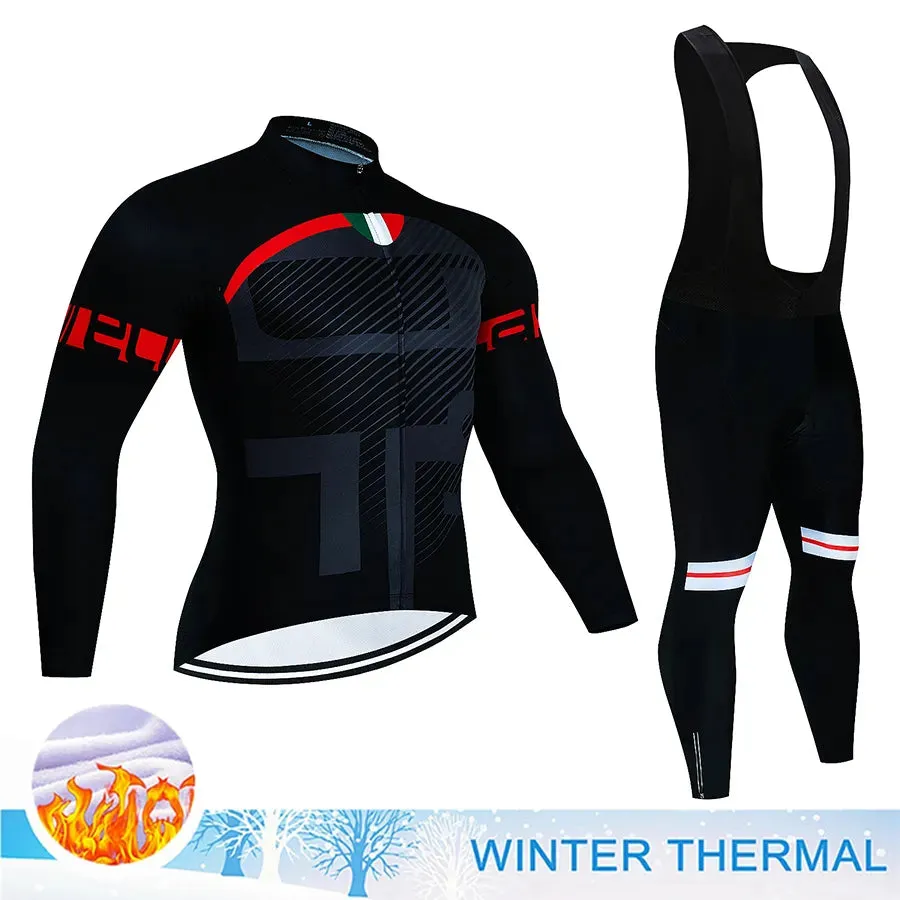 Winter Thermal Fleece Cycling Jersey Mtb Male Clothing Sports Set Complete 2023 Road Bike Men's Man Team Sportswear Bycicle Suit