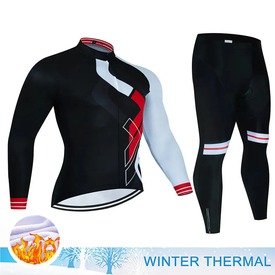 Winter Thermal Fleece Cycling Jersey Mtb Male Clothing Sports Set Complete 2023 Road Bike Men's Man Team Sportswear Bycicle Suit