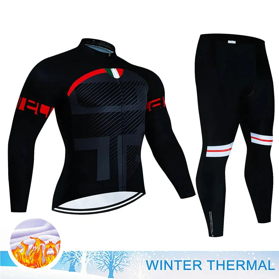 Winter Thermal Fleece Cycling Jersey Mtb Male Clothing Sports Set Complete 2023 Road Bike Men's Man Team Sportswear Bycicle Suit