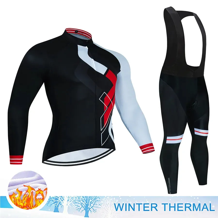 Winter Thermal Fleece Cycling Jersey Mtb Male Clothing Sports Set Complete 2023 Road Bike Men's Man Team Sportswear Bycicle Suit