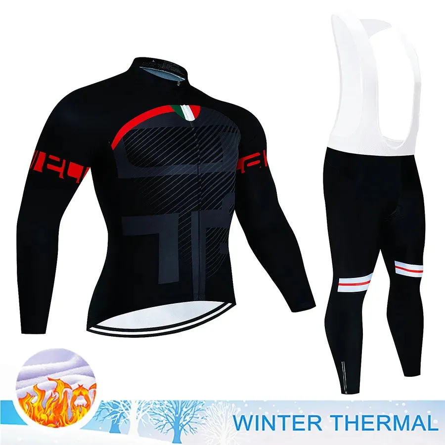 Winter Thermal Fleece Cycling Jersey Mtb Male Clothing Sports Set Complete 2023 Road Bike Men's Man Team Sportswear Bycicle Suit