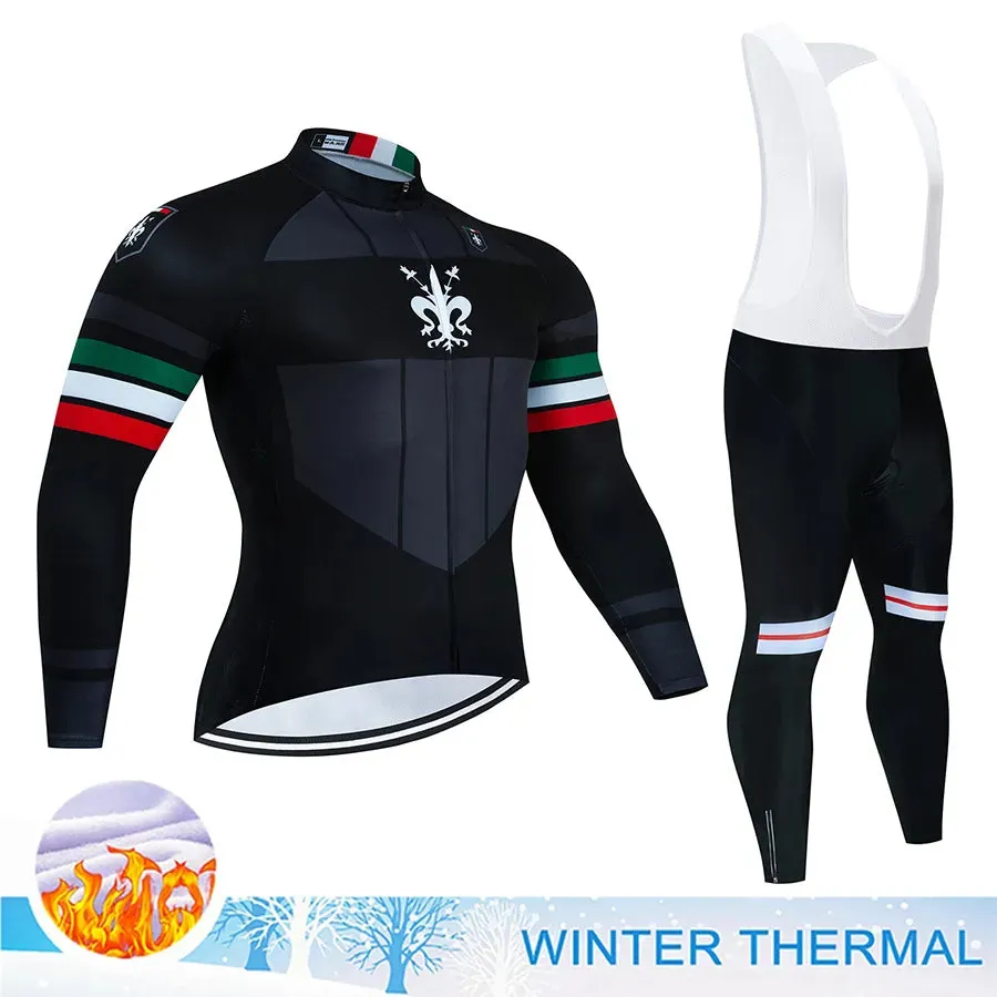 Winter Thermal Fleece Cycling Jersey Mtb Male Clothing Sports Set Complete 2023 Road Bike Men's Man Team Sportswear Bycicle Suit