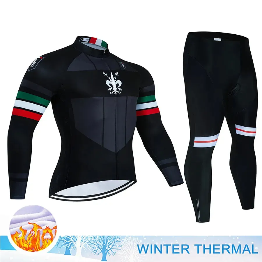 Winter Thermal Fleece Cycling Jersey Mtb Male Clothing Sports Set Complete 2023 Road Bike Men's Man Team Sportswear Bycicle Suit