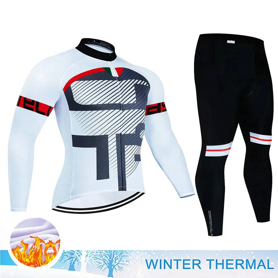 Winter Thermal Fleece Cycling Jersey Mtb Male Clothing Sports Set Complete 2023 Road Bike Men's Man Team Sportswear Bycicle Suit