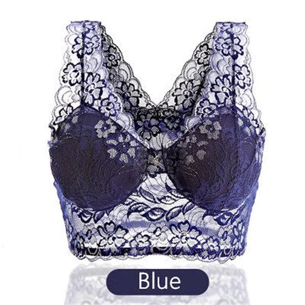 Wire-Free Seamless Lace Embroidered Bras