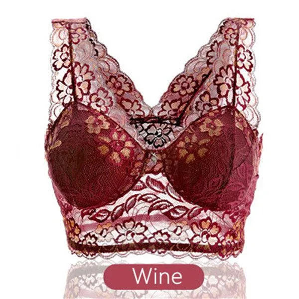 Wire-Free Seamless Lace Embroidered Bras