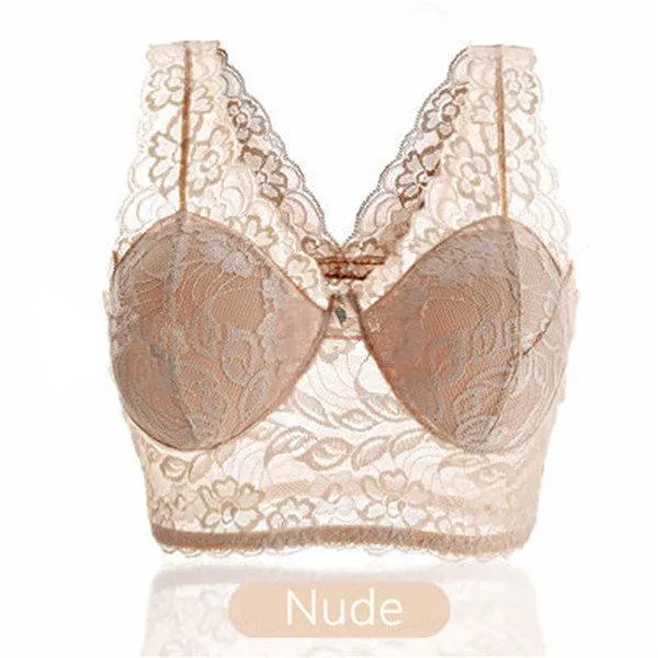 Wire-Free Seamless Lace Embroidered Bras