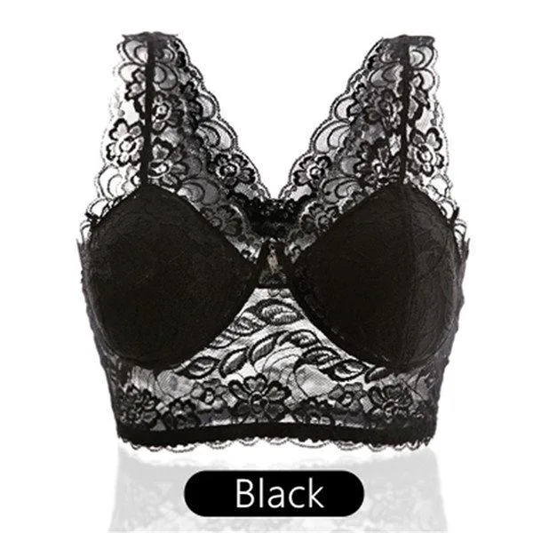 Wire-Free Seamless Lace Embroidered Bras