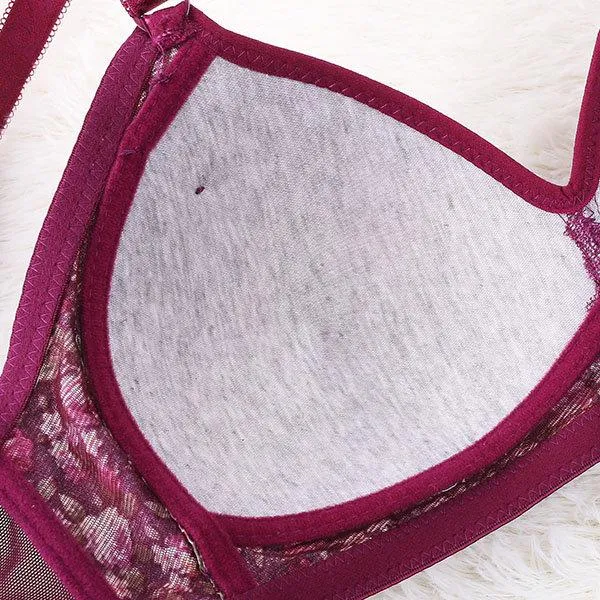 Wire-Free Seamless Soft Bamboo Charcoal Floral Bras