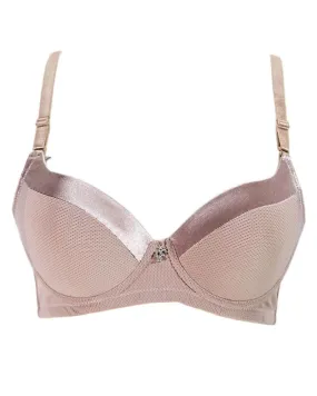 Women's Pink Everyday Basic Comfort Lightly Padded Underwire Flourish Bra - Single Padded Bra - FL991