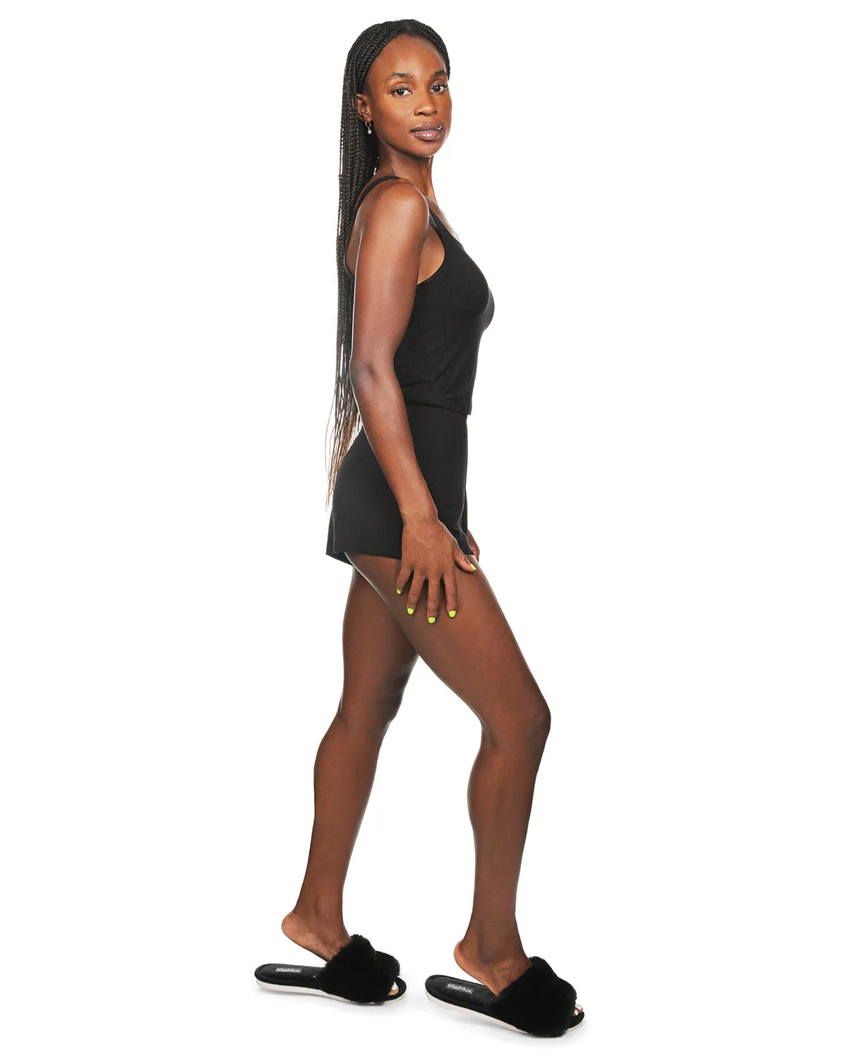 Women's Soft Luxe Matching Ribbed Tank Top and Short Set