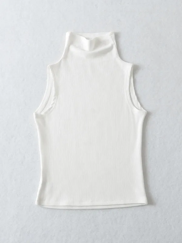 Zinnia Slim Fit High Collar Bottoming Sleeveless Tank Top
