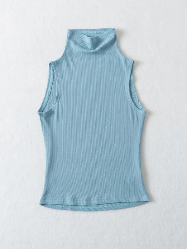 Zinnia Slim Fit High Collar Bottoming Sleeveless Tank Top